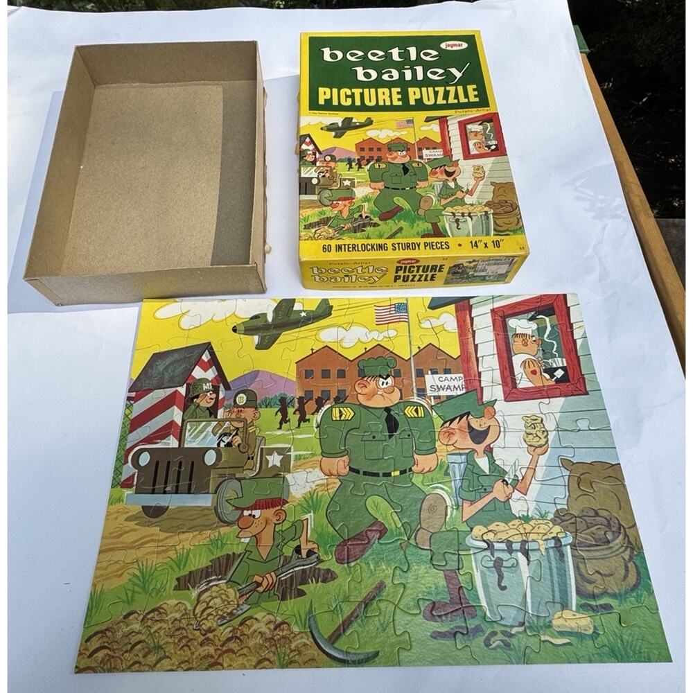 Vintage Jaymar Beetle Bailey Picture Puzzle "Potato Artist" 60 pieces